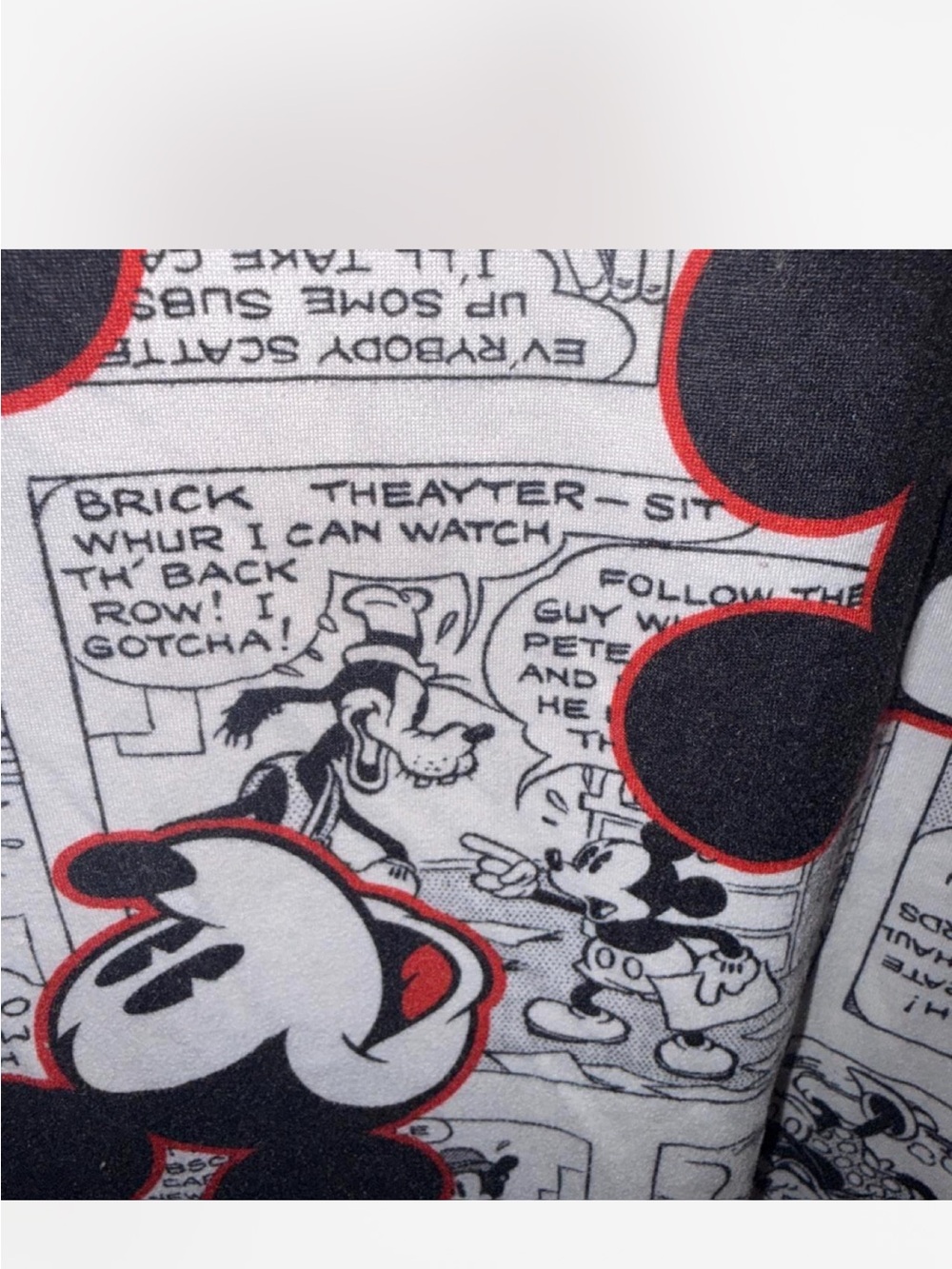Disney Mickey Mouse Black and White Comic Print Pajama Pants - Picture 6 of 6